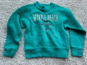 Vtg Myrtle Beach Sweatshirt Toddler Kids 4-5 South Carolina Color Green 80s 90s - Picture 1 of 5