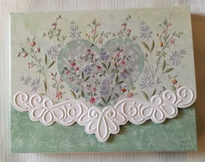 Carol Wilson Fine Arts - 10 Wildflowers Heart Embossed Blank Note Card Envelope - Picture 1 of 3