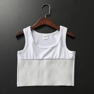 Lesbian Quick Dry Vest Tank Crop Tops FTM Tomboy Bandage Breast Chest Binder Tee - Picture 1 of 14