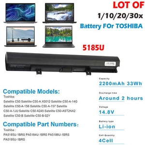 ✅LOT 30x Battery For Toshiba PA5185U-1BRS PA5184U-1BRS PA5186U-1BRS PA5195U-1BRS - Picture 1 of 17