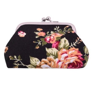 Women Coin Purse Lady Retro Vintage Flower Small Wallet Printing Floral Bag R - Picture 1 of 16