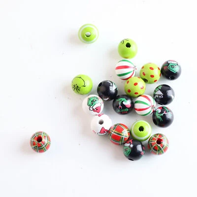 NEW HOT Green Grin/ch 16mm Beads With Vertical Hole Christmas 10~50pcs - Image 1 of 4