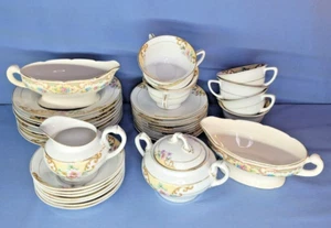 TK Thun Geschirrset Böhmen Tschechoslowakei 36 Teile Vintage Gelbgold Floral - Bild 1 von 23