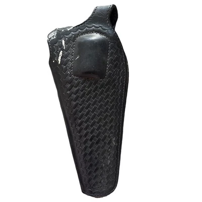 Vintage Bianchi 5B Black Basket Leather OWB Holster basket weave - Image 1 of 4