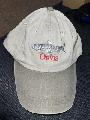 Sombrero ajustable vintage Orvis Bonefish bronceado y gris usado Foto 1 de 4
