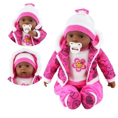20” Baby Doll Girl  Ethnic Black Soft Body Toy Sounds & Dummy BiBi Doll Sparkle - Image 1 of 4