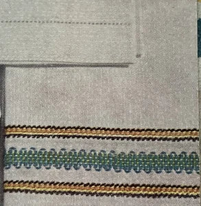 Vintage 1940s Swedish Weave Huck Embroidery KITCHEN TEA TOWELS Pattern Teal - Picture 1 of 1