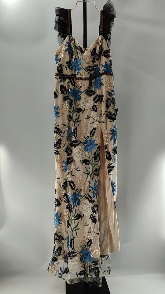 Lulus Women Show Stopper Cream Embroidered Sequin Bodycon Maxi Dress XXL - Image 1 of 2