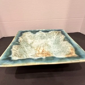Vintage McCarty Pottery Mississippi Jade Glaze 10" Square Bowl with Lip – Signed - Picture 1 of 6