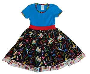 Girls size 5 Dress K Pea Back To School Supplies Theme - Picture 1 of 4