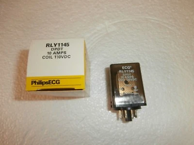 RLY1145 Philips ECG 110VDC Relay SPDT 10A,(=R02-11D10-110), NOS/NIB - Image 1 of 3