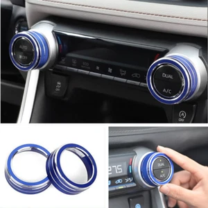 Dashboard Console Air Condition Knob Blue Trim For Toyota RAV4 2019-2023 - Picture 1 of 7