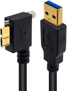 Wonderwires USB-A 3.0 Stecker auf MicroB Lade- & Synchronkabel mit Schrauben linker Winkel - Bild 1 von 10