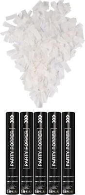 White Confetti Cannon 12 Inch, Wedding Confetti poppers Air Powered(5 Pack) G022 - Image 1 of 4