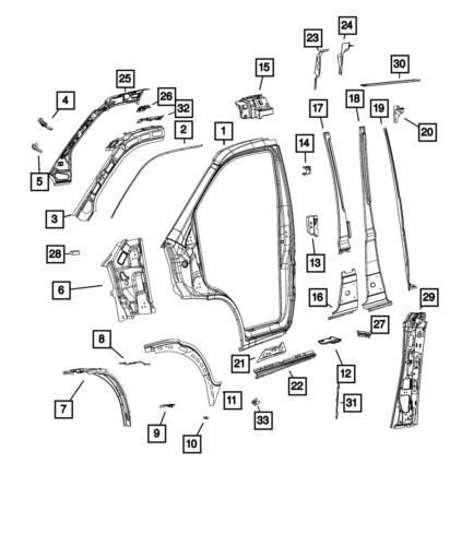 Refuerzo de golpeador de puerta genuino Mopar 2014-2024 Ram ProMaster 1500 68134188AA Foto 1 de 1