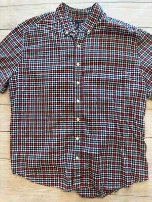 Gap Button Down Shirt Mens XXL Red/White/Blue Plaid Linen Summer Collared - Image 1 of 4