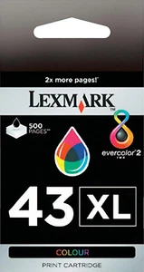 Nuevo cartucho de tinta genuino Lexmark 43XL serie X X4975 X6570 X6575 serie Z 1520 - Imagen 1 de 3