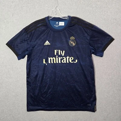 Real Madrid Men Jersey Large Blue Logo Adidas 5 Away 2019/20 Short Sleeve READ - Image 1 of 4