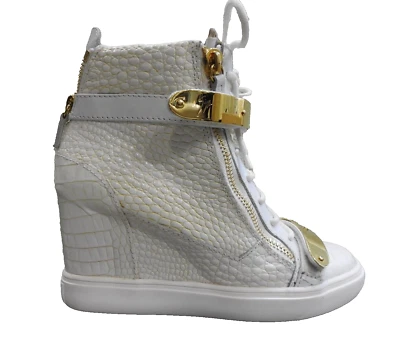 Giuseppe Zanotti LORENZ White Leather Croco 40 9.5 10 Sneaker High top Boot NEW - Image 1 of 4