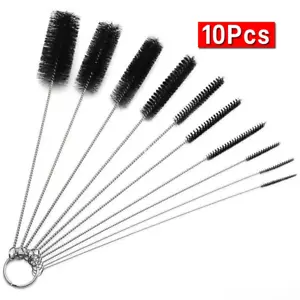 10Pcs Cleaner Bottle Tube Pipe Small Long Cleaning Brushes Nylon Straw Brush - Picture 1 of 7