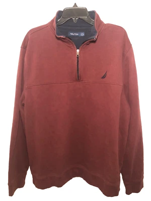 Sudadera Pullover Nautica Para Hombre Talla XL Borgoña Con Azul Marino Foto 1 de 4