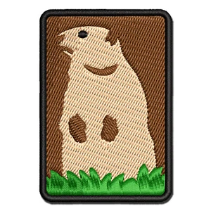 Groundhog Woodchuck Standing Up Multi-Color Embroidered Iron-On Patch Applique - Picture 1 of 5