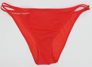 Nuevo con etiquetas Tanga Calvin Klein QF6730 "Sheer Marquisette" Nylon Logo Tanga, Naranja, XL - Imagen 1 de 5