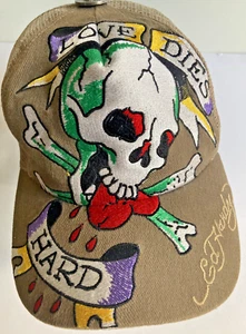 Vintage Don Ed Hardy By Christian Audigier Trucker Snap Back Hat LOVE DIES HARD - Picture 1 of 10