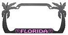 Florida Palm Tree Design Metal Auto License Plate Frame Car Tag Holder