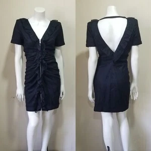 The Kooples Midnight Fitted Black Lace Mini Dress NWT Size Small Goth - Picture 1 of 4