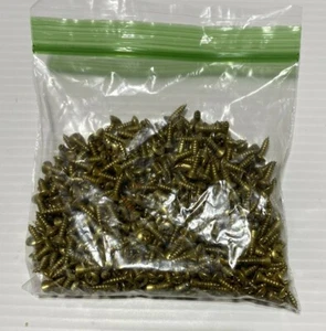 A BAG  OF 400 # 6 X 1/2 BRASS COATED PHILLIPS OVAL HEAD WOOD SCREWS - Picture 1 of 4