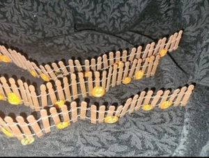 Lemax Spooky Town Pumpkin Wire Wooden Fence 2004 44134 Halloween Decor Accessory - Picture 1 of 3