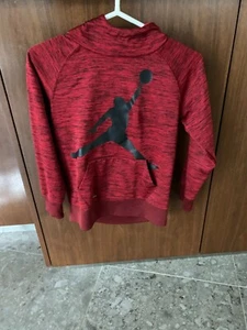 Nike Air Jordan Jumpman Therma-Fit Long Sleeve Red/Black Hoody Sz:Med Age 10-12 - Picture 1 of 9