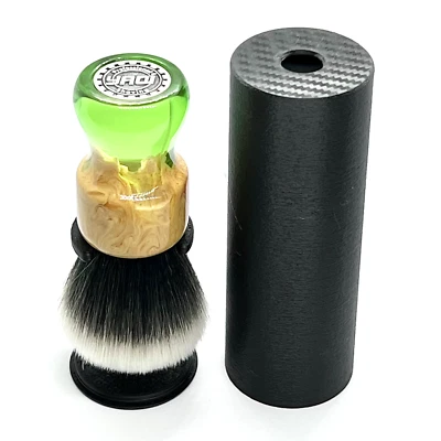 Cepillo de afeitar sintético Yaqi 24 mm Goblin R210510 con estuche/soporte de viaje Foto 1 de 4