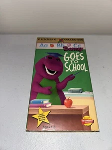 Barney & Friends Goes to School VHS 1990 Video Tape Classic Collection PBS RARE! - Picture 1 of 8