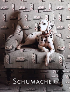 2002 Schumacher Fabrics: Dalmation Chair Vintage Print Ad - Picture 1 of 1