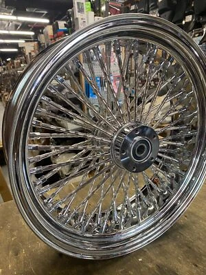 Dna Mammoth Spoke Rear Wheel 18x5.5 Diamond Spokes Chrome Softail Chopper Custom - Image 1 of 4