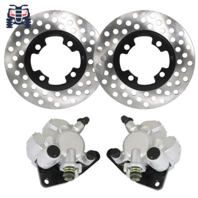 Pinzas de freno delanteras + rotores de freno nuevas para Yamaha Grizzly 350 YFM350G 2007-2012 Foto 1 de 4