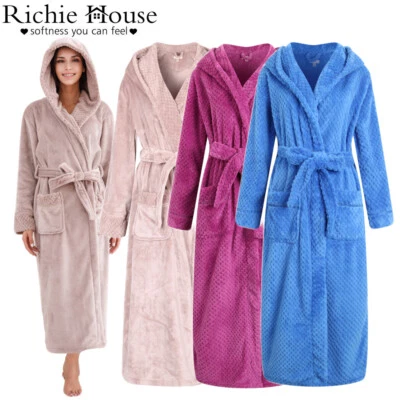 RH Women Hooded Bathrobe - Soft Long Robe Spa Bath Coat RHW2823 - Image 1 of 3
