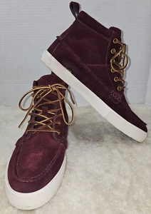 Polo Ralph Lauren Mens Tavis Sneaker Boots Red Leather Suede Size 9.5 D - Picture 1 of 13