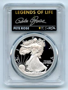 2022 W Proof Silver Eagle American Dollar PCGS PR70DCAM Legends Life Pete Rose - Picture 1 of 2