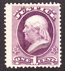 US O25 1c Justice Department Mint F-VF OG H SCV $250 - Picture 1 of 1