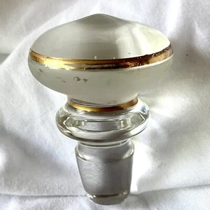 Große Vintage Klarglas Tür-Knopf Stil Flasche Dekanter Stopfen/Topper nur - Bild 1 von 7