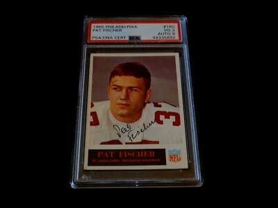 Pat Fischer 1965 Philadelphia Gum Autographed Rookie Card Future HOF PSA/DNA - Image 1 of 3