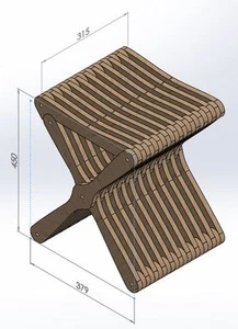 CNC Router Laser DXF Files Folding Chair Vectors 2D Woodworking ArtCAM - Picture 1 of 4