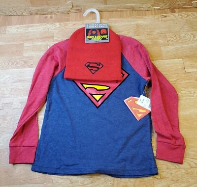 Camisa y gorro Superman manga larga combo talla XS (4/5) rojo gris nuevo con etiquetas Foto 1 de 4