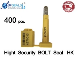 Sello de perno de alta seguridad HK, 400 piezas, amarillo, certificado ISO y C-TPAT, código de barras - Imagen 1 de 6