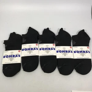 BOMBAS Men's Black Lot of 5 Low Ankle Socks, Size XL Shoe 13.5-16 Arch Support - Picture 1 of 4
