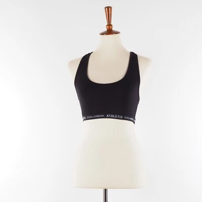 Top deportivo Dolce & Gabbana atlético vintage para mujer negro con logotipo de nailon 42 S/M años 90 Foto 1 de 4