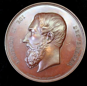 MEDALLA DE BRONCE REY LEOPOLDO II: PRIMER FESTIVAL ANUAL DE MÚSICA EN BRUSELAS 1869 65 mm - Imagen 1 de 2